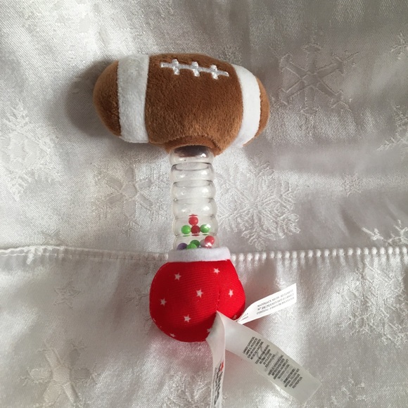 Plush football with baby rattle - Picture 1 of 3